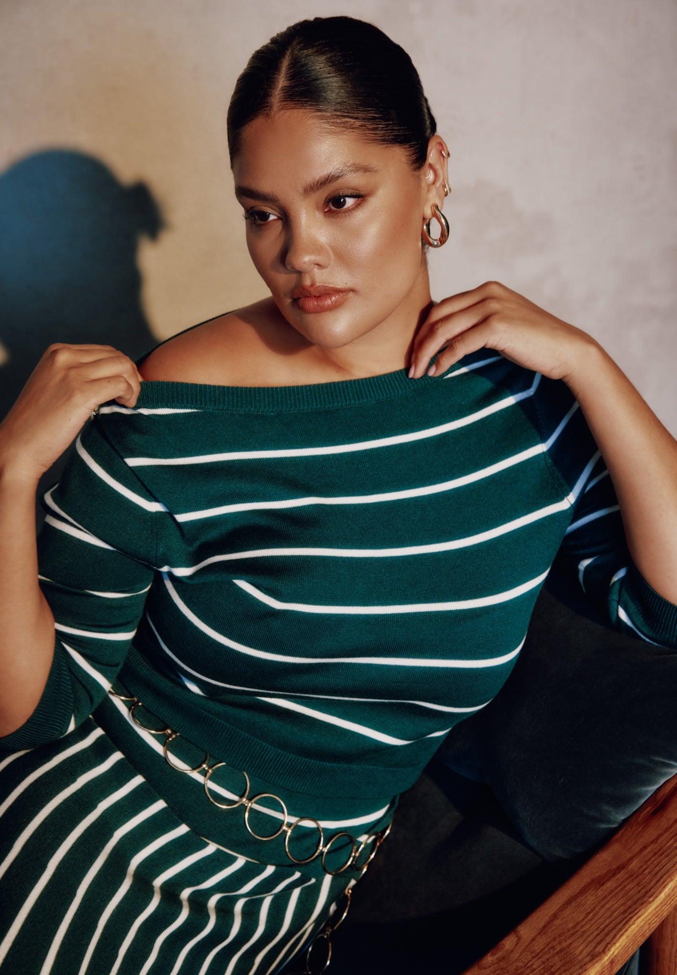 Cropped Boat Neck Sweater image number 4