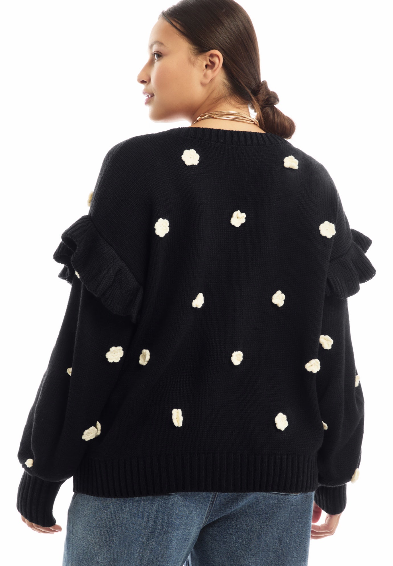 Ruffle-Sleeve Cardigan image number 1