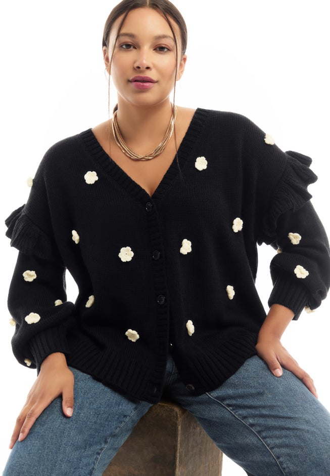 Ruffle-Sleeve Cardigan image number 2