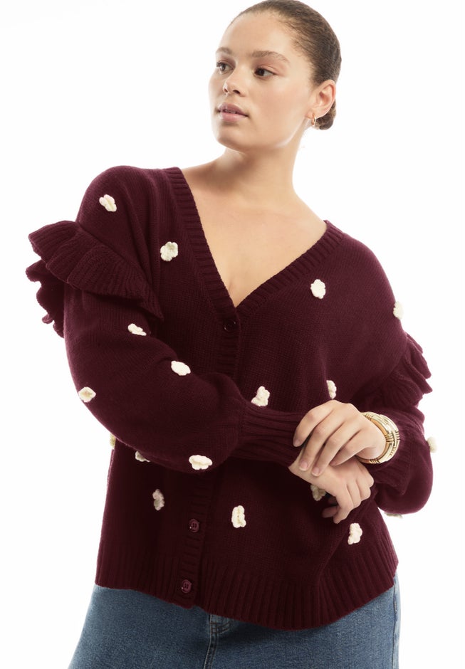 Ruffle-Sleeve Cardigan image number 2