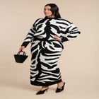 Oversized Zebra Intarsia Sweater image number null