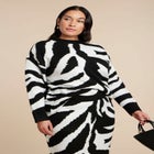 Oversized Zebra Intarsia Sweater image number null