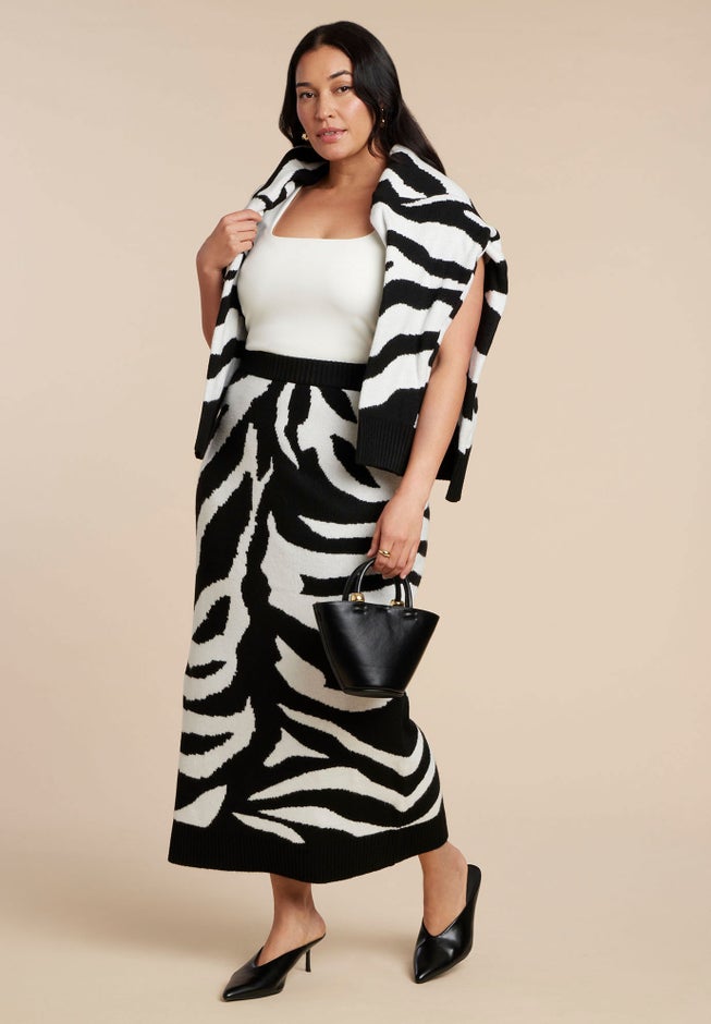 Intarsia Maxi Skirt image number 3