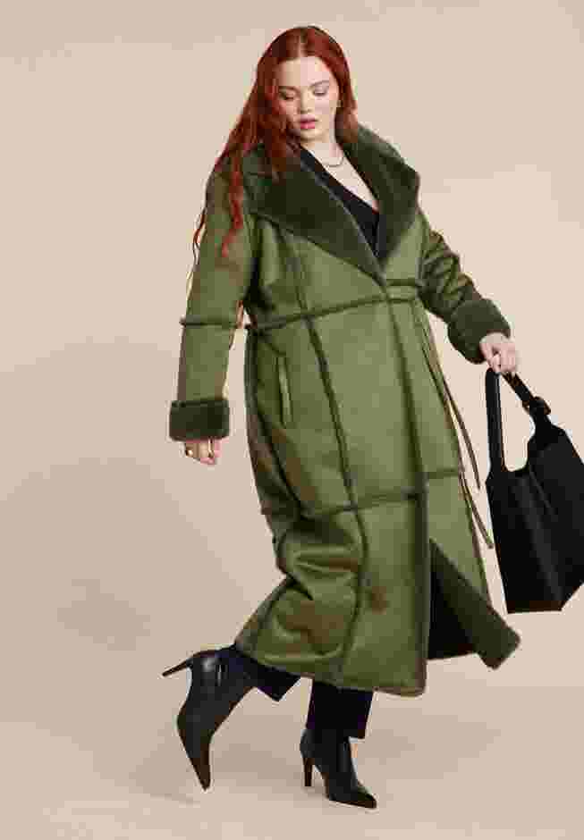 Long Sherpa Lined Coat image number 5