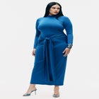 Tie Front Mock Neck Maxi Dress image number null