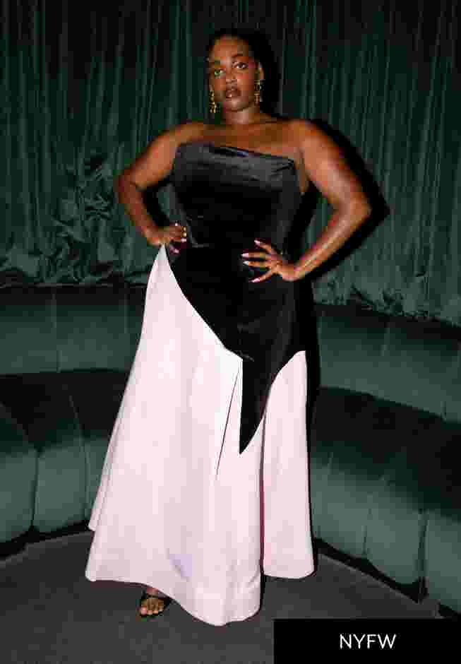 Asymmetrical Velvet Strapless Gown image number 0