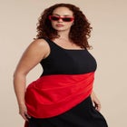 Contrast Draped Waist Gown image number null