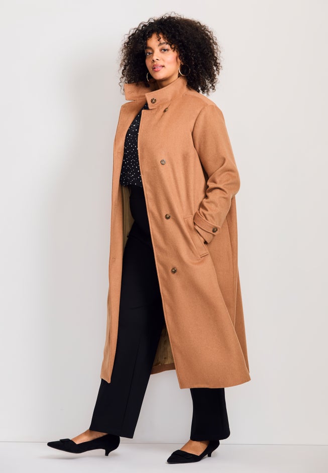 Funnel Neck Long Coat image number 2