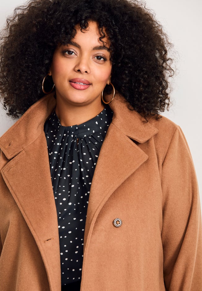 Funnel Neck Long Coat image number 3