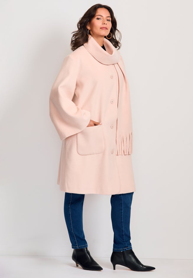 Detachable Fringe Scarf Coat image number 2
