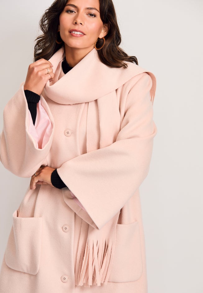 Detachable Fringe Scarf Coat image number 3