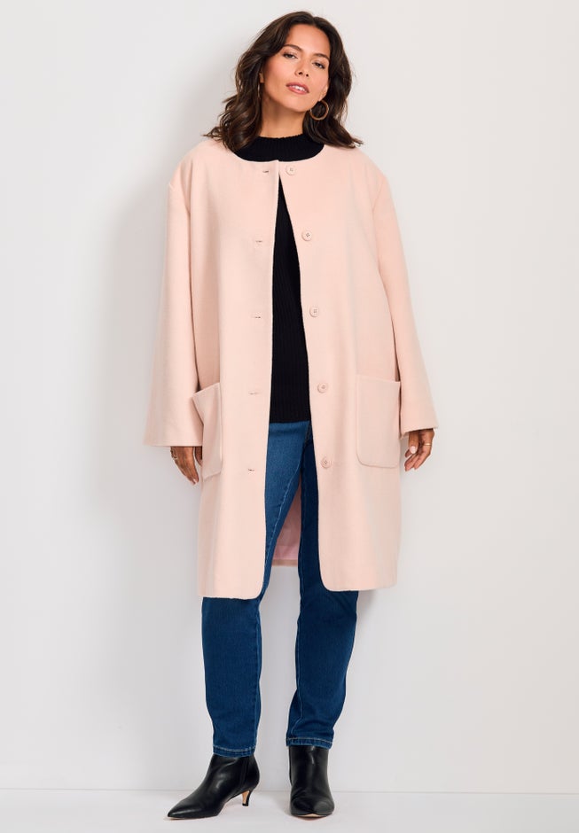 Detachable Fringe Scarf Coat image number 4