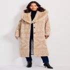 Faux Fur Trim Coat image number null