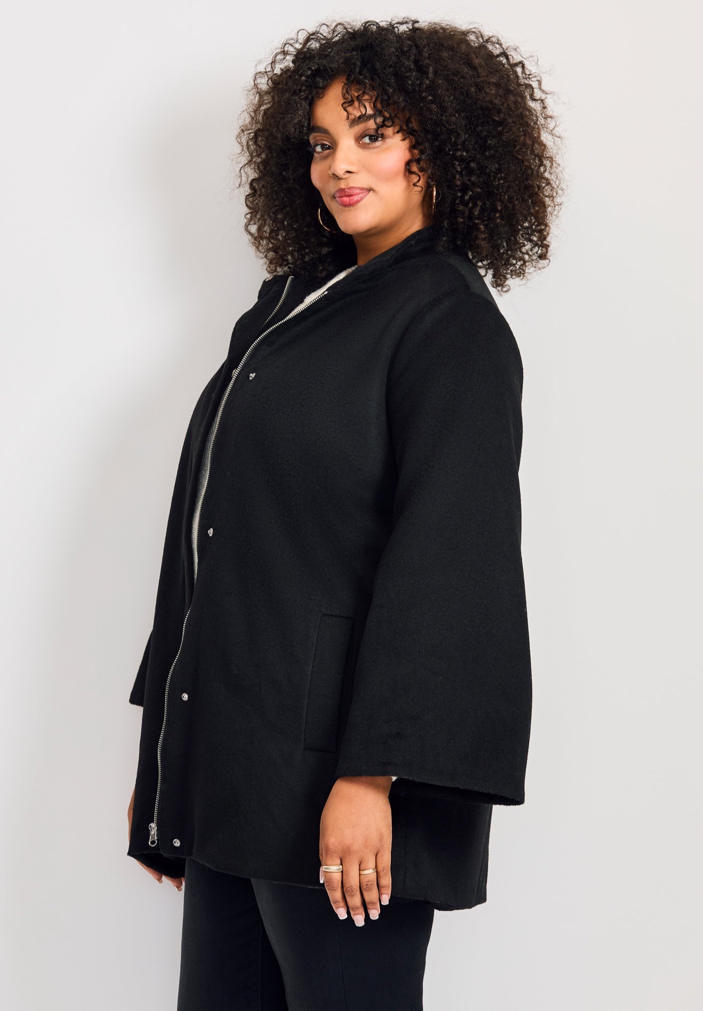 Brushed Wool Cape Coat image number 2