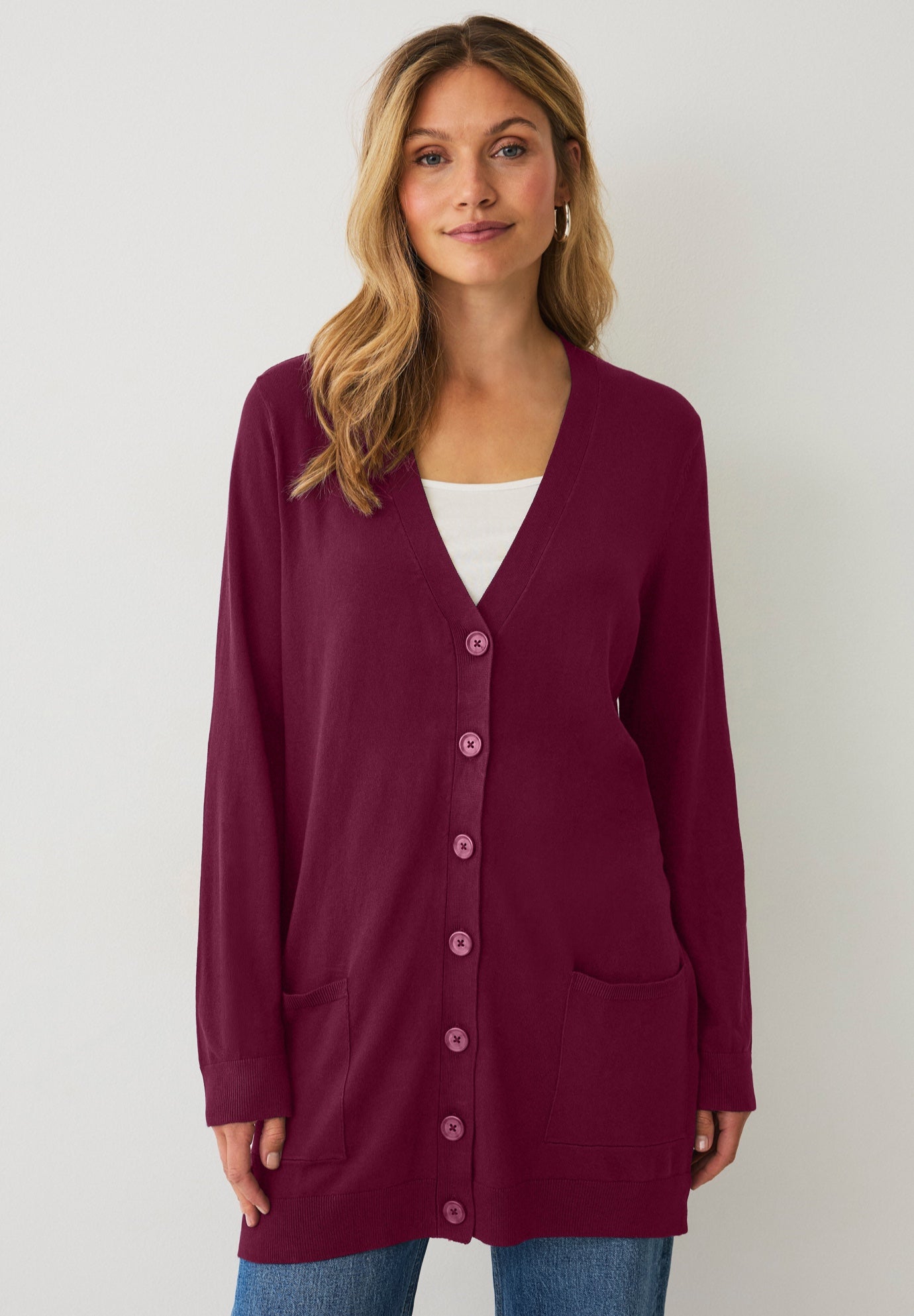 Long Button Front Cardigan image number 0