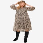 Sheer Overlay Tiered Dress image number null