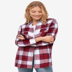 Plaid Button-Front Flannel Tunic image number null