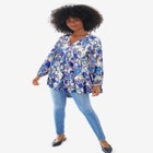 Tiered Tunic With Notch V-Neck image number null