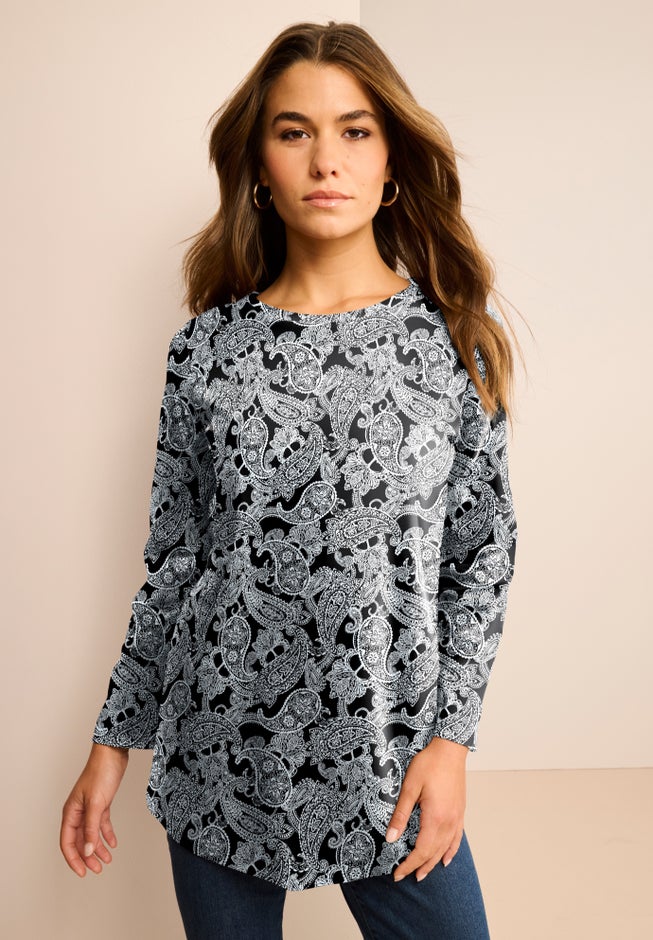 Plus Size Ultimate Cotton Crewneck Long Sleeve Tee image number 8