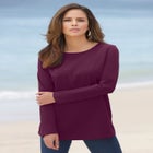 Plus Size Ultimate Cotton Crewneck Long Sleeve Tee image number null