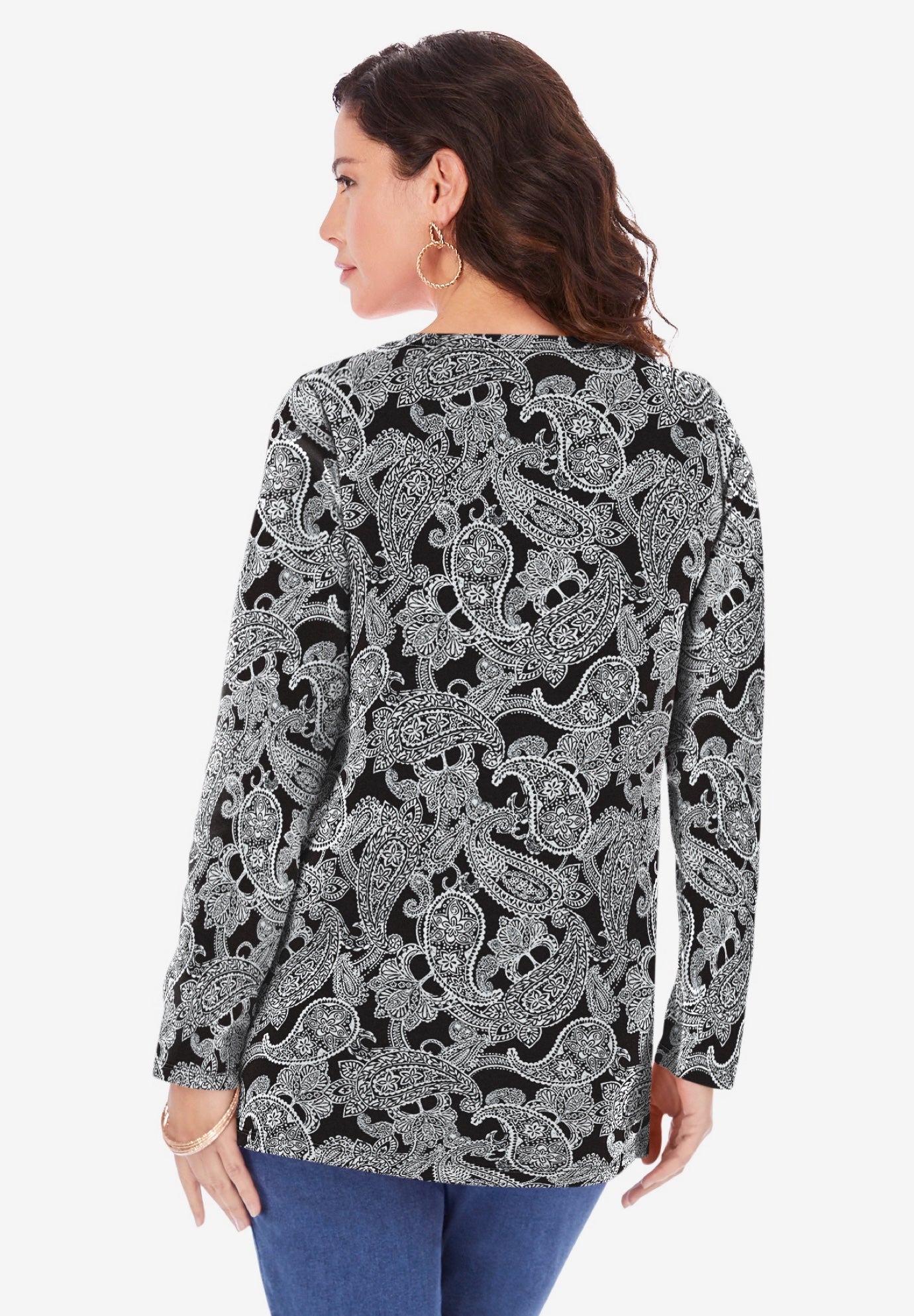 Plus Size Ultimate Cotton Crewneck Long Sleeve Tee image number 2