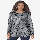 Plus Size Ultimate Cotton Crewneck Long Sleeve Tee image number null
