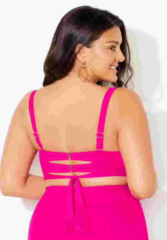 Crisscross Cup Sized Bandeau Underwire Wrap Bikini Top image number 1