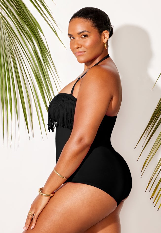 Fringe Bandeau One Piece Swimsuit image number 8