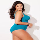 Ruched Twist Front One Piece Swimsuit image number null