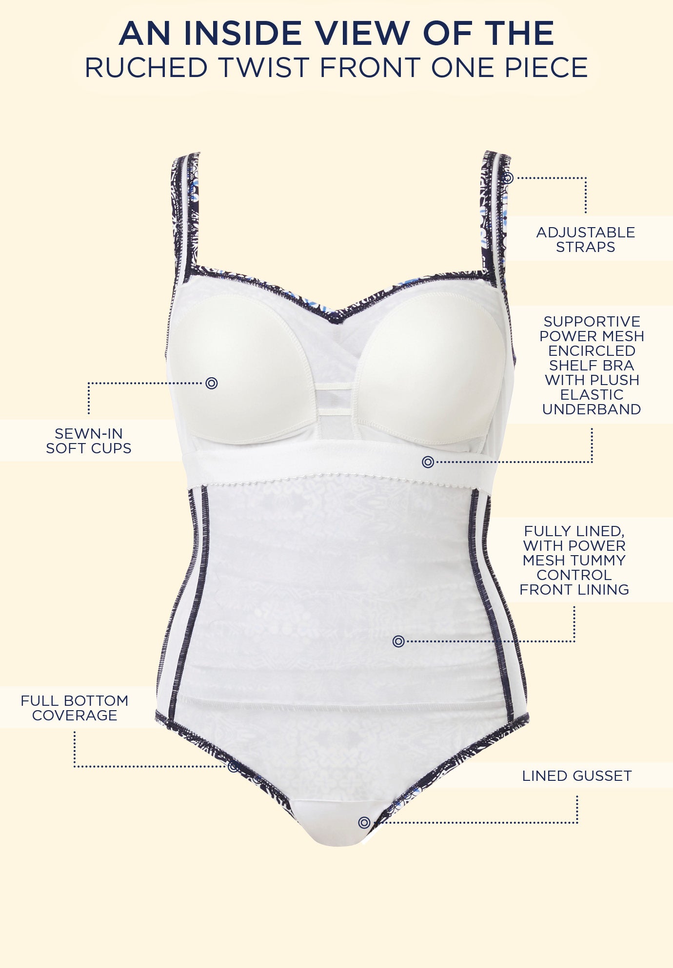 Ruched Twist Front One Piece Swimsuit image number 2