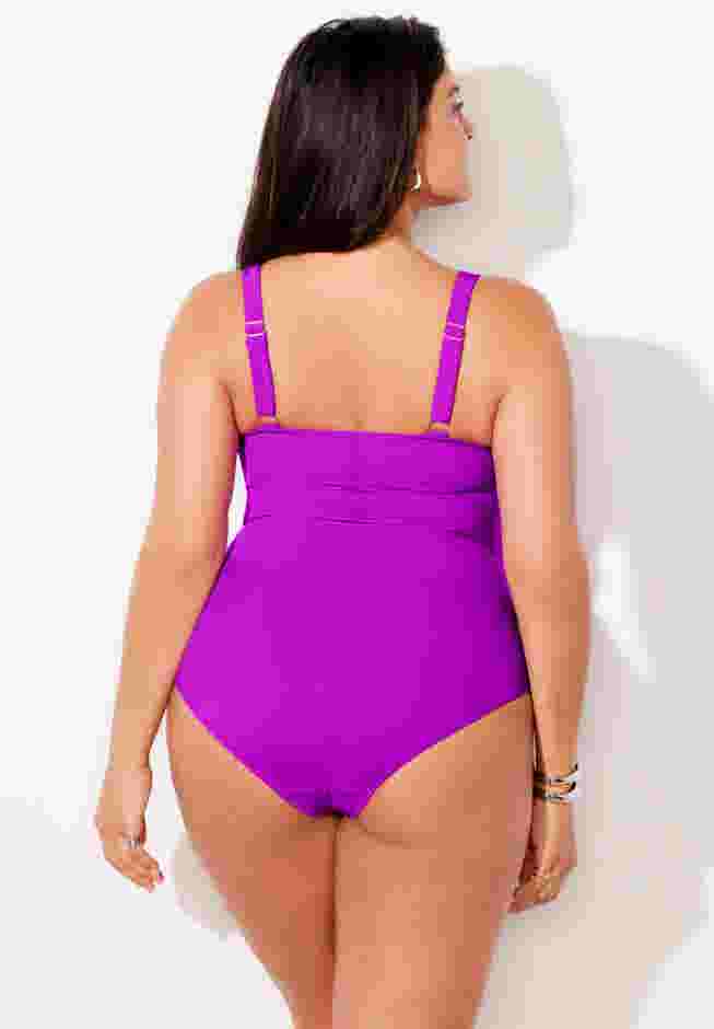 Ruched Twist Front One Piece Swimsuit image number 1