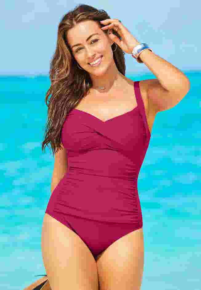 Ruched Twist Front One Piece Swimsuit image number 0