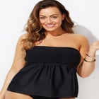 Smocked Bandeau Tankini Top image number null