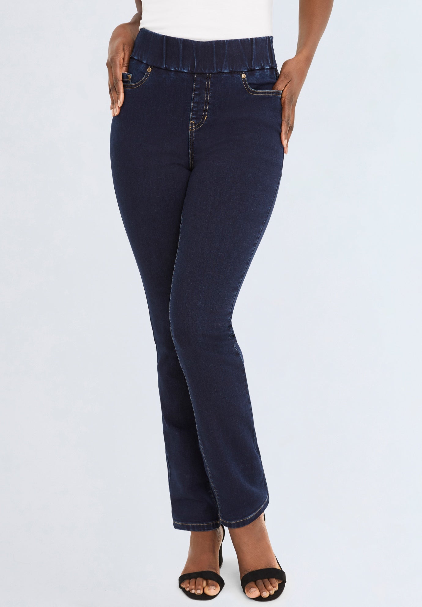 Comfort Waist Stretch Denim Straight-Leg Jean image number 0