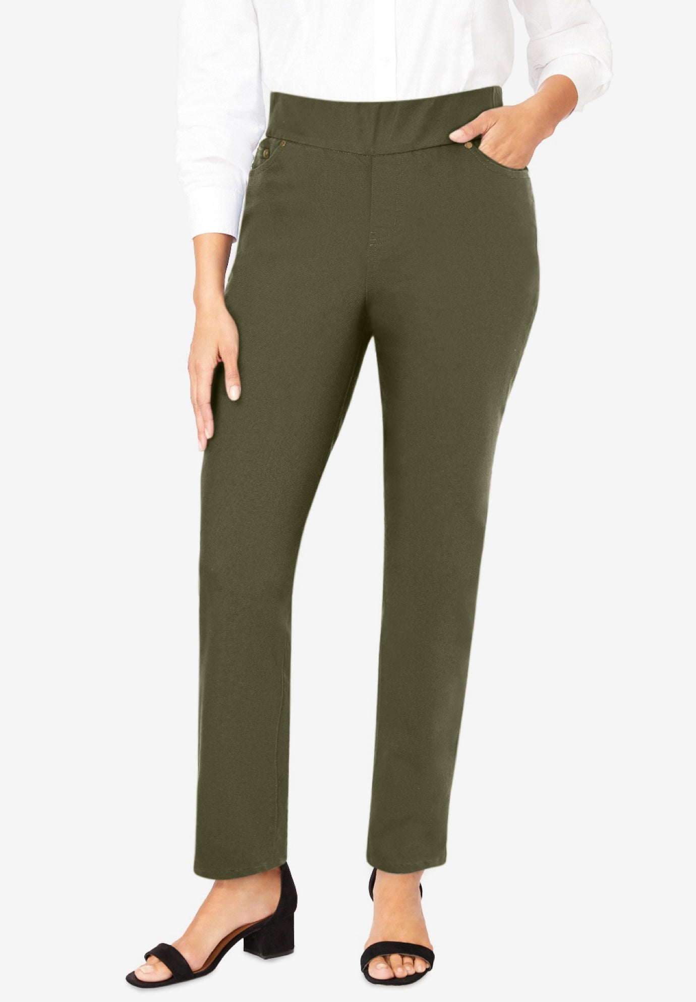 Comfort Waist Stretch Denim Straight Leg Jean image number 0