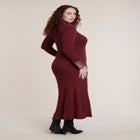  Faux Leather Detail Sweater Dress image number 1