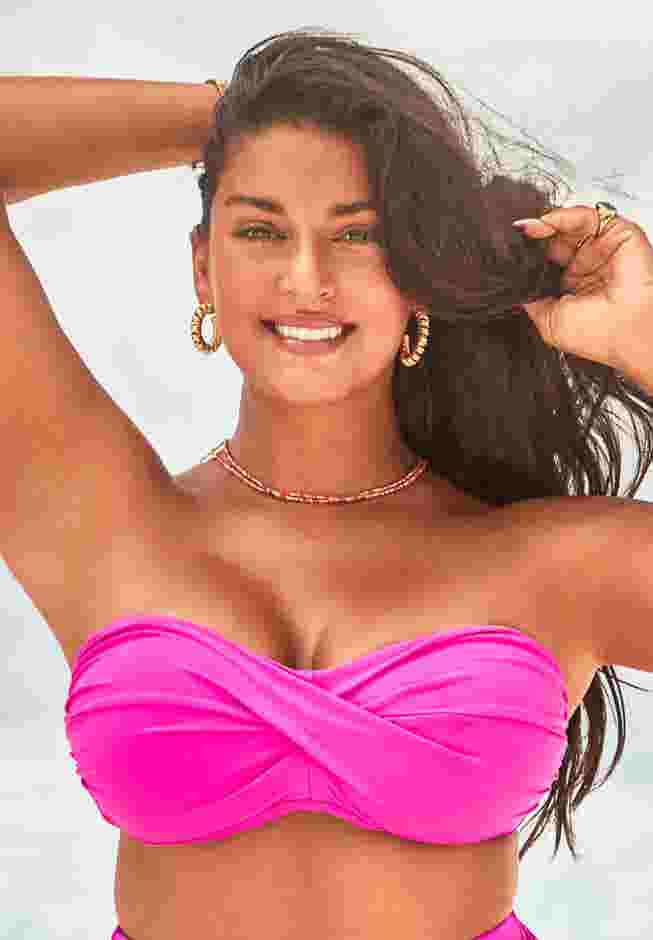 Valentine Ruched Bandeau Bikini Top image number 0
