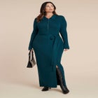 Zipper & Tie Sweater Dress image number null