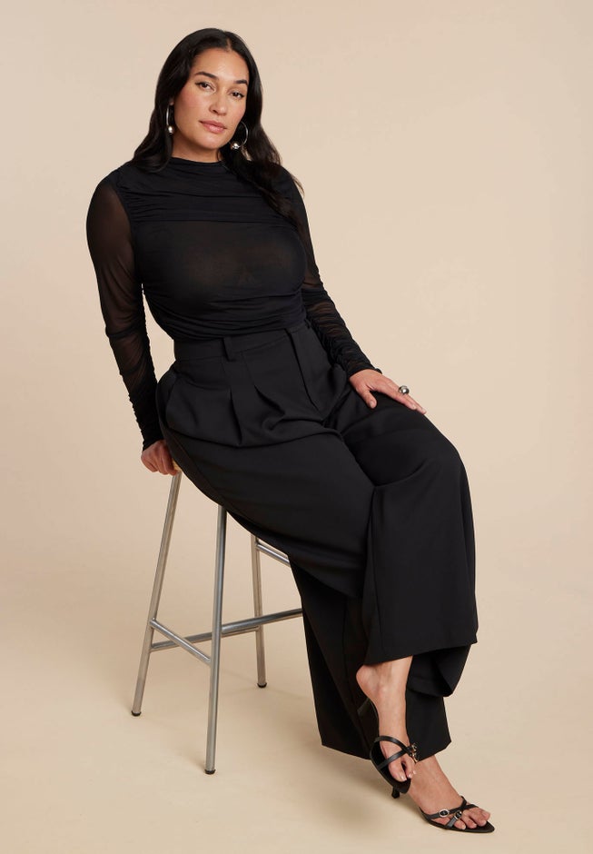 Shirred Sheer Top image number 2