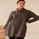 Side Snap Cowl Neck French Terry Sweatshirt Tunic image number 0