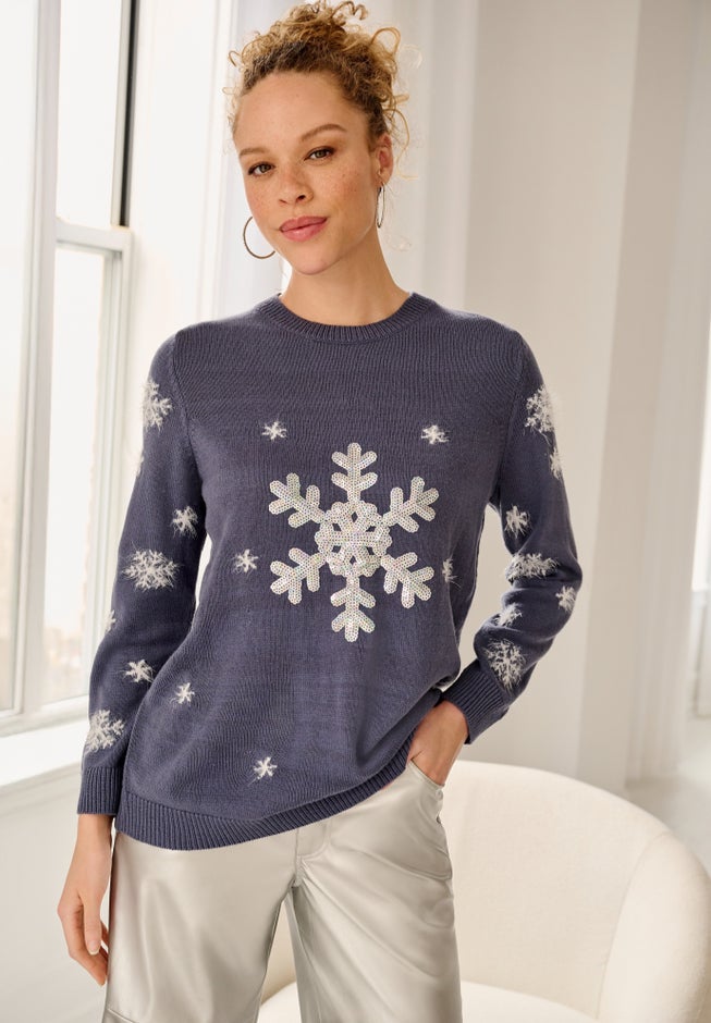 Embellished Holiday Pullover Sweater image number 0