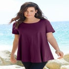 Plus Size Ultimate Cotton Crewneck Short Sleeve Swing Tee image number null