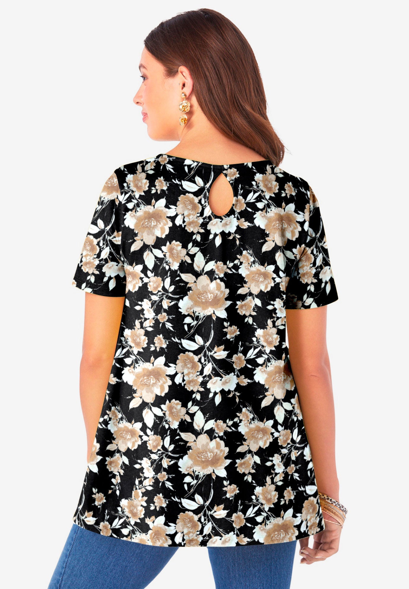 Plus Size Ultimate Cotton Crewneck Short Sleeve Swing Tee image number 1