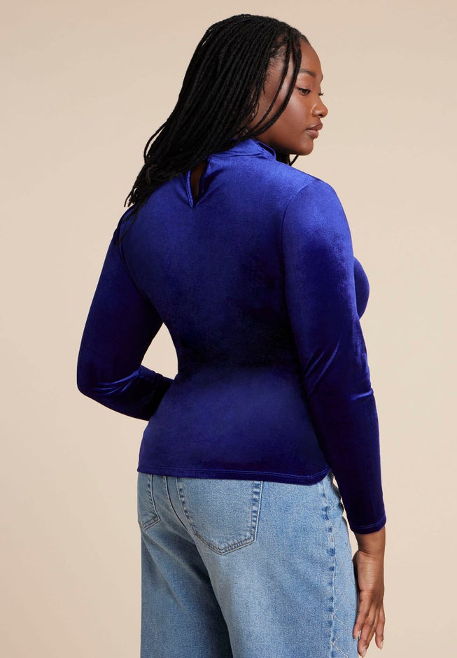 Velvet Mockneck Top image number 3