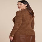 Polo Sweater With Leather Trim image number null