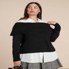 Off The Shoulder Twofer Sweater image number null
