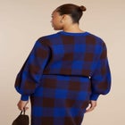 Intarsia Puff Sleeve Sweater image number null