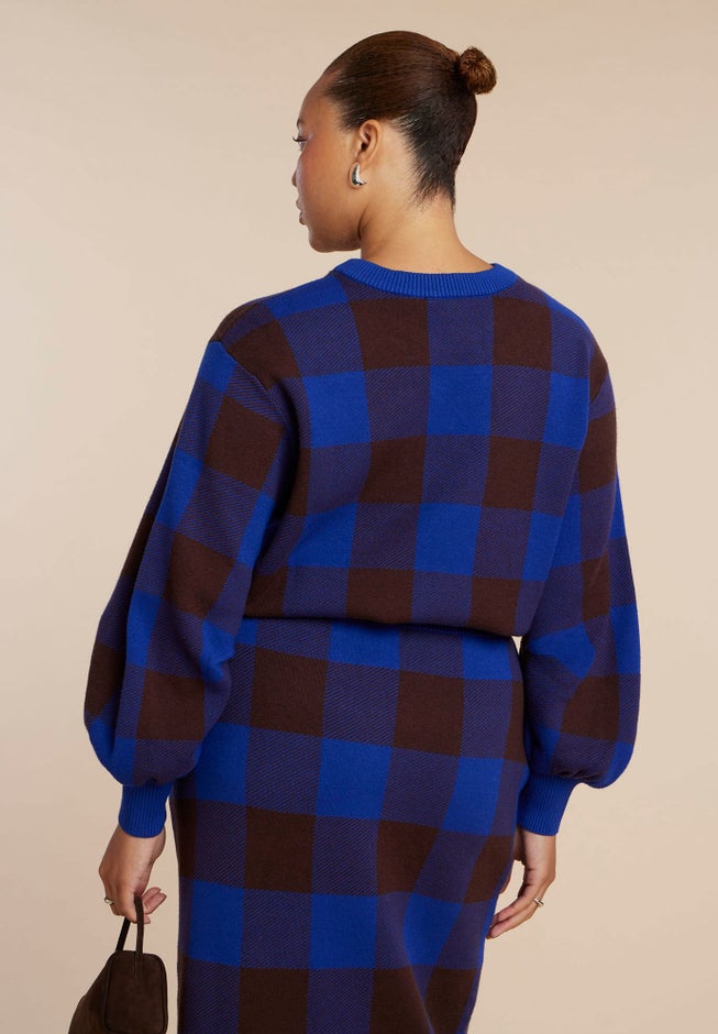 Intarsia Puff Sleeve Sweater image number 2