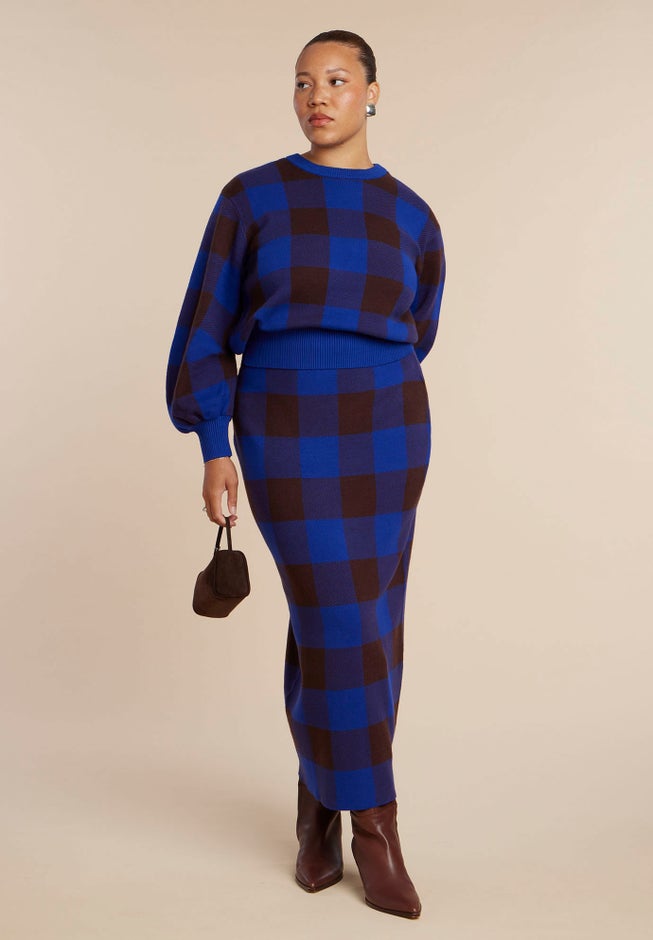 Intarsia Puff Sleeve Sweater image number 3