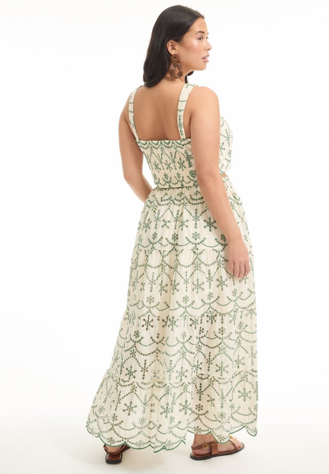 Eyelet Scalloped Hem Maxi Skirt image number 1